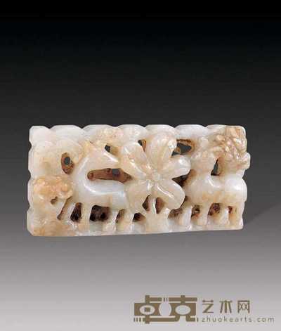元 玉雕鹿饰件 长7.2cm